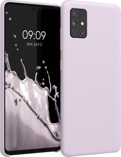 kwmobile telefoonhoesje geschikt voor Samsung Galaxy A51 - Hoesje met siliconen coating - Smartphone case in lila wolk