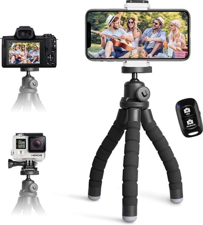 Verstelbaar Statief voor Smartphone met Uitschuifbare Arm en Draadloze Bluetooth-Afstandsbediening - Compact en Draagbaar - Universele Telefoonhouder voor Fotografie en Videografie - Ideaal voor Vloggen en Content Creatie
