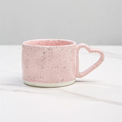 Koreaanse stijl ins keramiek beker 300ML roze liefdesvorm handvat koffiemok ontbijtmelk havermoutbeker waterbeker Valentijnsdag cadeau 300ml beige