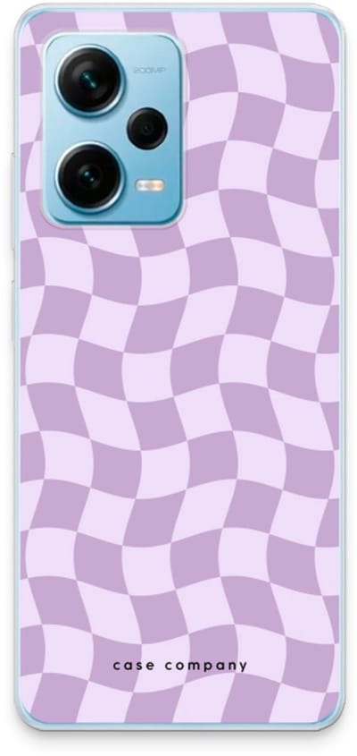Case Company® - Hoesje geschikt voor Xiaomi Redmi Note 12 Pro Plus hoesje - Grid Paars - Soft Cover Telefoonhoesje - Bescherming aan alle Kanten en Schermrand
