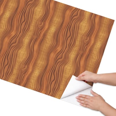 Coloray Meubel Wrap Folie - Bruin Meubelfolie - 75x150 cm - Plakfolie Meubels Houten golven - Decoratiefolie Zelfklevend - Naturalistisch Meubelfolie - Meubelfolie Zelfklevend - Badkamer decoratie - Texturen