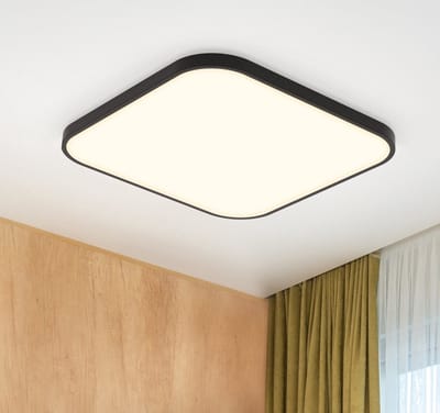 NETTLIFE Plafondlamp - LED - Ø 27 cm - Zwart plafonniére - 19W - neutraal wit licht - rechthoek