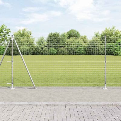 vidaXL - Euro-hek - met - betonnen - voetstuk - 10 - x - 1,2 - m - Gegalvaniseerd - staal