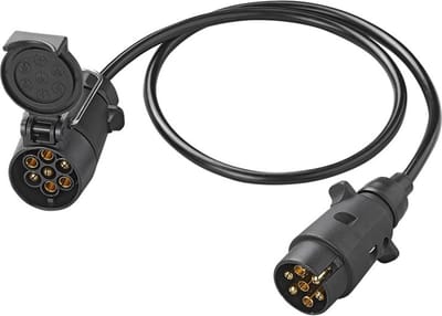 ProPlus Verlengkabel - 7-polige stekker en stekkerdoos - 1 meter - Compact en krachtig