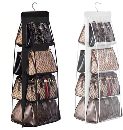 Dailygoods- Hangende Organizer - Opvouwbaar - Tasorganizer - Vliesstof - 2 Stuks - Ideaal voor Handtassen - Opbergzak