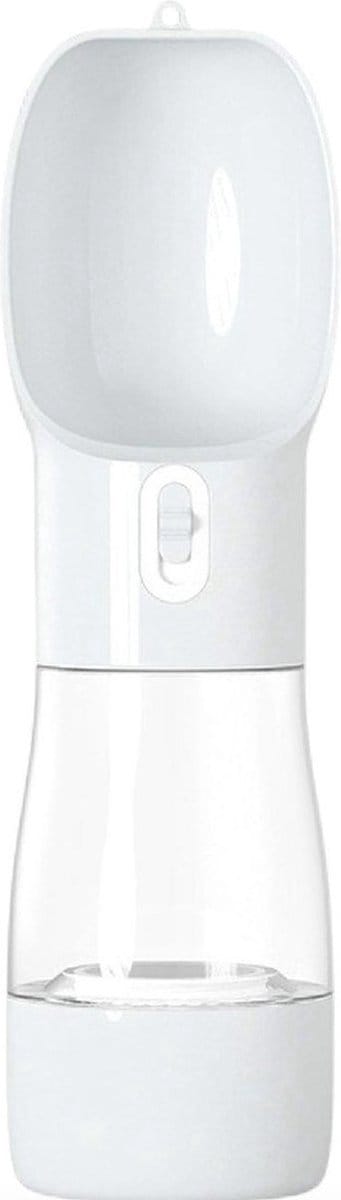 Nixnix® - Dieren waterfles met voerbakje Wit 250ml water 200ml voer
