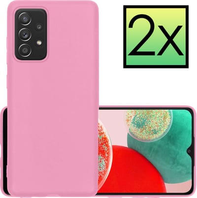 Hoesje - 2 Stuks - Geschikt voor Samsung Galaxy A23 - Sterk & Shockproof - Case Siliconen - Back Cover - Telefoon Hoes - Lichtroze