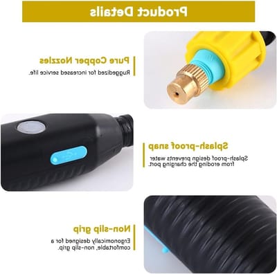Elektrische Planten Sprinkler met 3 Verstelbare Doppen en 3 m Slang, Ideaal voor Tuin en Gazon, Accu Aangedreven en Efficiënt voor Plantenverzorging