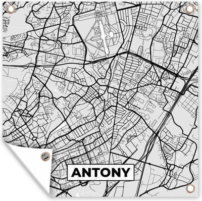 Tuin poster Antony - Plattegrond - Frankrijk - Kaart - Stadskaart - 200x200 cm - Tuindoek