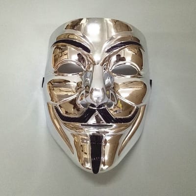 Face Mask – Anonymous Masker – Zilver – Anonymous face mask – Zilver – verkleden en festivals – Hacker thema – diverse gelegenheden – Comfortabel en duurzaam – Stijlvol masker