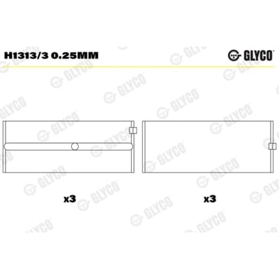 Krukaslagerset GLYCO H1313/3 0.25mm