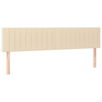 vidaXL - Hoofdborden - 160x5x78/88 - cm - stof - crèmekleurig