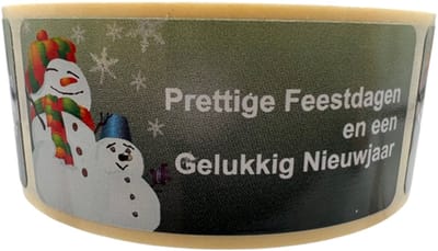 Kerststickers 150 stuks - prettige feestdagen - kerstetiket - sluitzegel - sneeuwpop - chique inpakken