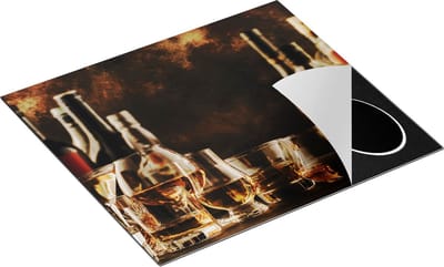 Chefcare Inductie Beschermer Glazen met Sterke Drank - Flessen - 60x50 cm - Afdekplaat Inductie - Kookplaat Beschermer - Inductie Mat
