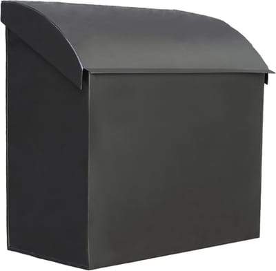 Zwarte Brievenbus met Moderne Scandinavische Uitstraling, 12,4x7,1x11,8 inch