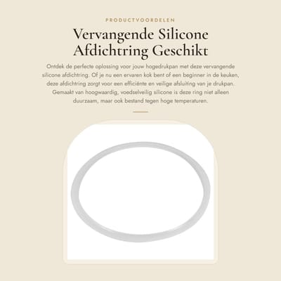 Dailygoods- Siliconen Pakking - Vervangring voor Snelkookpan - 22/24/26/28/30/32 cm - Voedselveilige Materiaal - Schokbestendig en Duurzaam - Afsluitring