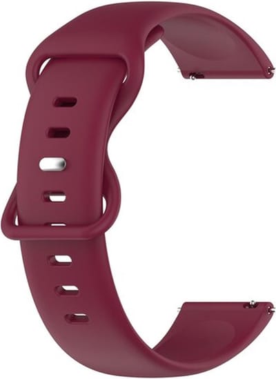 By Qubix - Solid color sportband 20mm - Bordeaux - Geschikt voor Samsung Galaxy Watch 7 (40 & 44mm) - Galaxy Watch FE - Galaxy Watch 6 - Galaxy Watch 6 Pro - Galaxy Watch 5 - 5 Pro - Galaxy Watch 4 - 4 Classic - Active 2 - Watch 3 (41mm)