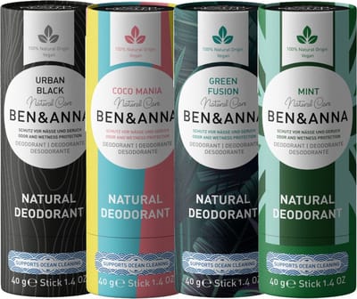 BEN&ANNA - Urban Black + coco mania + green fusion + mint papertube - 4 stuks
