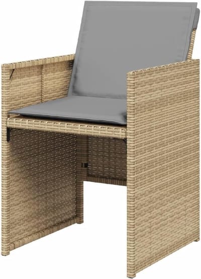 Tuinstoelen met kussens - Loungestoelen buiten - Genieten van de tuin - Inklapbare rugleuning - 4 stuks - Beige