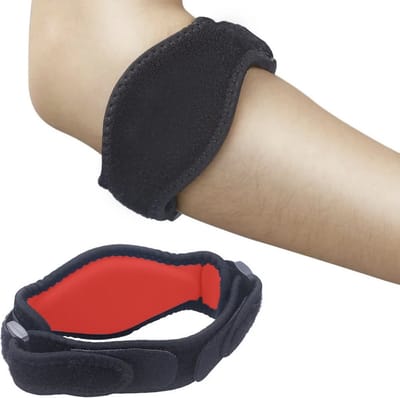 Wow Peach - 2 stuks Elleboog Brace - Elleboogbrace - Tennisarm Brace - Arm Brace - Tenniselleboog - Golfarm - Tennis Elbow - Fitness - ufitone - Set van 2 - Links en Rechts -  Zwart met Rood