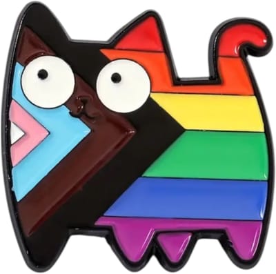 Regenboog Kat Metaal Pin – Enamel Pin Broche – Inclusieve Pride Speldje