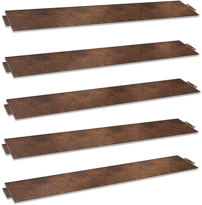 ACXIN Metalen Graskant 5 m x 18 cm - Verzinkte Tuinborder Afboording voor Gazon, Bloembed en Tuinpad - Weerbestendig en Duurzaam - Roestkleur