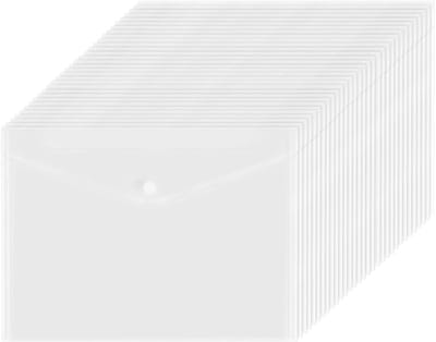 Dailygoods- Documentenvakken 80 stuks - A5 Documentenmappen - Kunststof - Transparant - Waterdicht - Drukknoopsluiting - 24 x 17 cm - Documententas