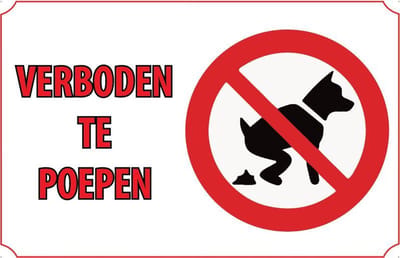 Verboden te poepen 20x30cm