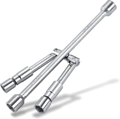 Opvouwbare Kruissleutel - Bandenijzer - Wiel Wisselen - Universeel 4-Weg - 14 Inch - Zilver