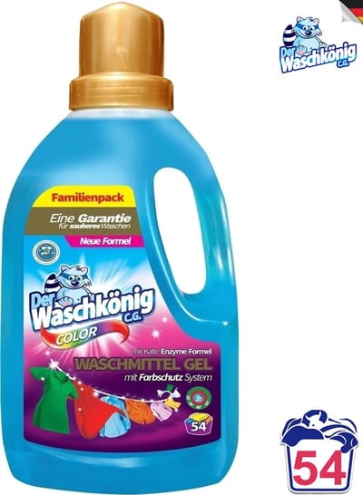 Der Waschkönig - Color - Wasmiddel - Gekleurde Was - 1625ml - 54 Wasbeurten