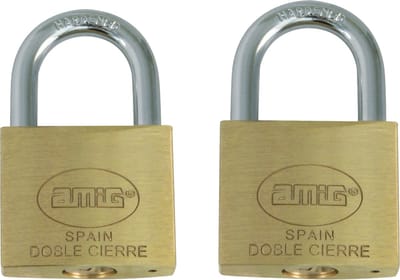 AMIG Hangsloten set 30 mm en 40 mm - messing - kofferslot - met 2 sleutels