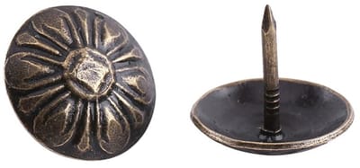Dailygoods- Stofferingsnagels Vintage Stijl - Decoratieve Tack - Bronzen Metalen Tags - Set van 100 Stuks - IJzer Materiaal - Afmetingen 16 * 15mm - Decoratieve Nagels