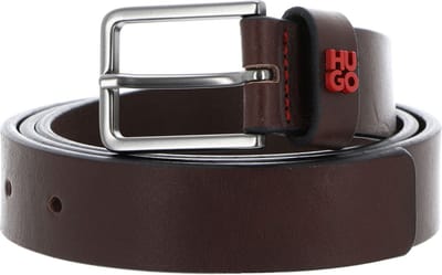 HUGO Leren Riem Gael-HU-GO Sz30 Leather Belt W95 Dark Brown Donkerbruin