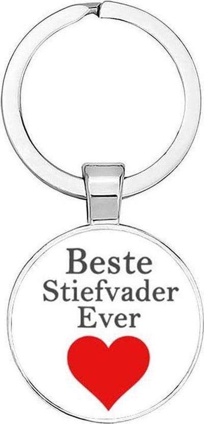 Akyol - Beste stiefvader ever Sleutelhanger - Vader sleutelhanger - Papa sleutelhanger - Sleutelhanger papa - Familie sleutelhanger - Vaderdag cadeautje - Papa cadeau