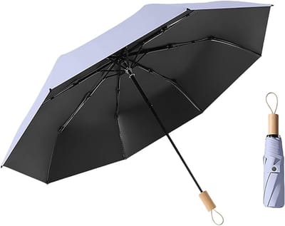 Umbrella Minimalist Nordic style small folding umbrella 8 ribs travel outdoor anti-ultraviolet wooden handle suitcase small pocket umbrella for girls