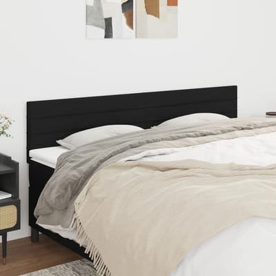 vidaXL - Hoofdborden - 160x5x78/88 - cm - stof - zwart
