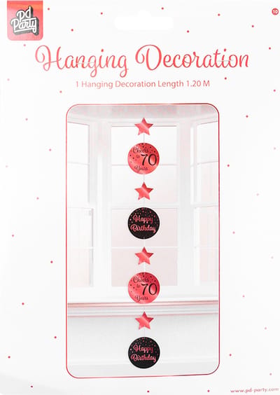 Hanging decoration rose/black - 70