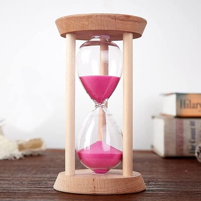 Zandloper Timer - Zandklok - Koken en Spelen - Massief Houten Frame - 10 of 14 cm