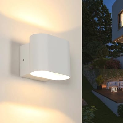 Wandlamp voor binnen en buiten, 14 W, modern, waterdicht, 350 graden draaibaar, vierkant, voor tuin, terras en slaapkamer, warm wit 3000 K