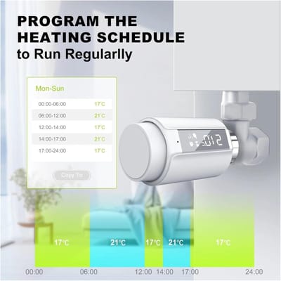 Thermostatische Radiatorkraan - Slimme Temperatuurregelaar - Energie Besparen - Universele Compatibiliteit - M30x15mm - Wit