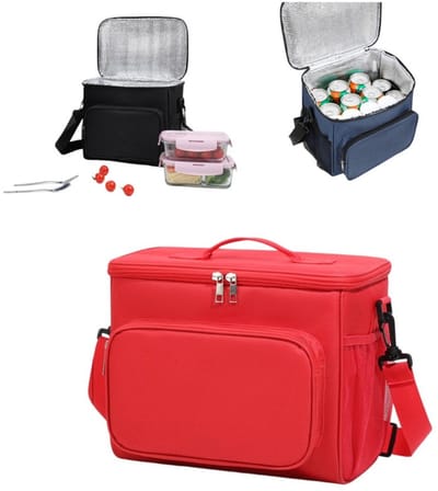 Geïsoleerde lunchtas – Herbruikbare lunchbox – Draagbare, zachte koeltas – Lekvrij ontwerp – Met verstelbare schouderband – Koeltas met grote inhoud – Picknicktas – Thermotas – Ideaal voor volwassenen (werk/picknicks) – 26 x 24 x 17 cm