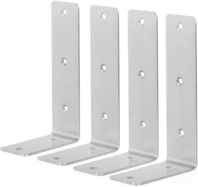 Zwevende Plankbeugels - Plankdragers Steunen - Zelf Plank Monteren - Verzonken Schroefgaten - 173 x 45 x 100 mm - Zilver