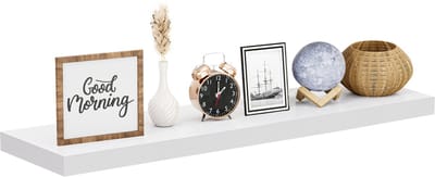 Nolad® Wandplank - Wandrek - Boekenplank - Industrieel - Zwevend - 90 x 23.6 x 3.5cm - Inc bevestigingmaterialen - Wit