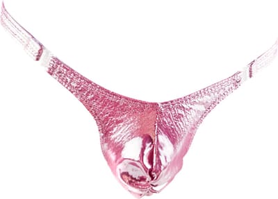 BamBella ® - ondergoed - maat Onesize S M L - String heren onderbroek Roze string glitterr wetlook mannen