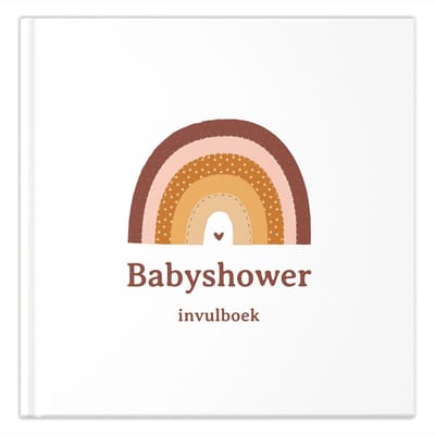 Fyllbooks - Babyshower Invulboek - Gastenboek Babyshower - Regenboog - Geschikt voor: 20 Gasten