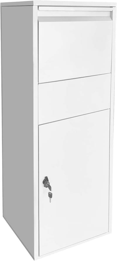 Pakketbox Brievenbus - Pakketkluis Postbox - Veilig Post Ontvangen - Speciaal Inwerpsysteem - 46x45x140 cm - Wit