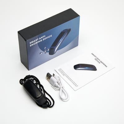 Dispositif intelligent d'arrêt du ronflement EMS Pulse USB Dispositif d'arrêt du ronflement Portable Confortable Sommeil bien Arrêter le ronflement Soins de santé Aide à l'apnée du sommeil gray