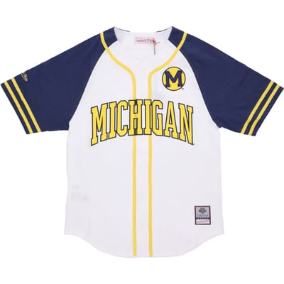 NCAA Practice Day Button Front-jersey voor heren Micwol wit