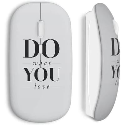 Souris sans fil - MANIACASE - Do What You Love - Couleur blanche - Clé USB wifi incluse - Compatible Mac et PC