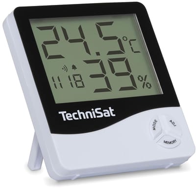 Compact Weerstation - Binnen Sensor - Thuis Gebruiken - Meet Diverse Waarden - 10 x 10 x 2.8 cm - Wit